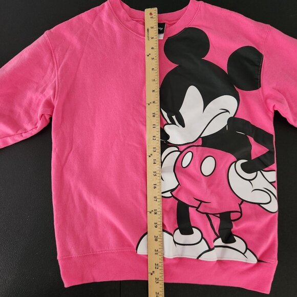 Disney Minnie Mouse Pullover Sweatshirt Pink Juniors Size Medium 7-9 Soft EUC - Picture 11 of 13